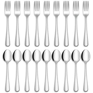 24-piece forks and spoons silverware set, food grade stainless steel flatware cutlery set for home, kitchen and restaurant, mirror polished, dishwasher safe