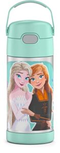 thermos funtainer 12 ounce stainless steel vacuum insulated kids straw bottle, frozen 2