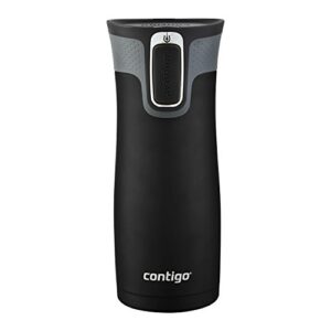 contigo west loop vacuum-insulated stainless steel thermal travel mug with autoseal spill-proof lid, reusable coffee cup or water bottle, bpa-free, keeps drinks hot or cold for hours,16oz matte black
