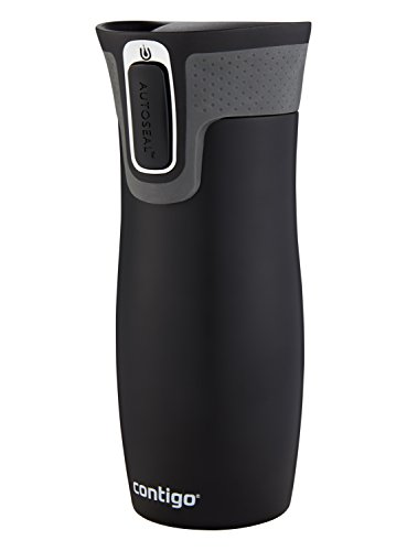 Contigo West Loop Vacuum-Insulated Stainless Steel Thermal Travel Mug with AutoSeal Spill-Proof Lid, Reusable Coffee Cup or Water Bottle, BPA-Free, Keeps Drinks Hot or Cold for Hours,16oz Matte Black