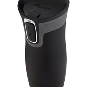 Contigo West Loop Vacuum-Insulated Stainless Steel Thermal Travel Mug with AutoSeal Spill-Proof Lid, Reusable Coffee Cup or Water Bottle, BPA-Free, Keeps Drinks Hot or Cold for Hours,16oz Matte Black