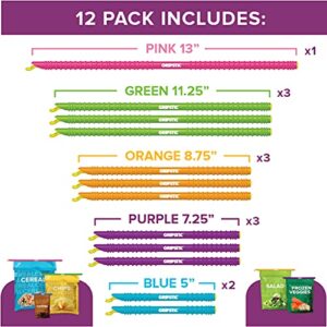 GripStic Bag Clips. 12pc Durable Food Clip Set For Kitchen Storage. Reusable Chip Bag Clips. Color Coded Bag Closure Sticks Provide Air Tight Seal. Durable Cereal Bag Clips. Chip Clips Reinvented.