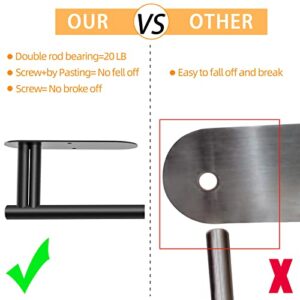 Under Cabinet Paper Towel Holder, New Upgrade Double Rod Bearing Self-Adhesive or Drilling Wall Mounted Paper Towels Rolls Holder for Kitchen,Black