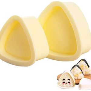 Onigiri Mold Triangle, 2 Pieces Rice Ball Mold Makers, Triangle Sushi Mold for Bento or Japanese Boxed Meal Children Bento by HAGBOU (Beige)