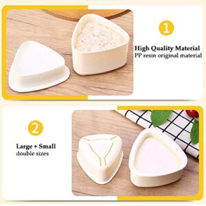 Onigiri Mold Triangle, 2 Pieces Rice Ball Mold Makers, Triangle Sushi Mold for Bento or Japanese Boxed Meal Children Bento by HAGBOU (Beige)