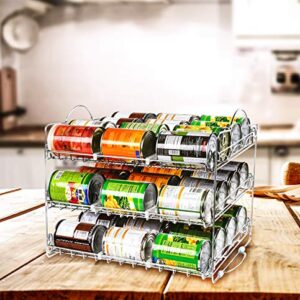 Utopia Kitchen Storage Can Rack Organizer, Stackable Can Organizer Holds Upto 36 Cans for Kitchen Cabinet or Pantry (Chrome)