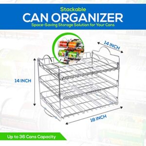 Utopia Kitchen Storage Can Rack Organizer, Stackable Can Organizer Holds Upto 36 Cans for Kitchen Cabinet or Pantry (Chrome)