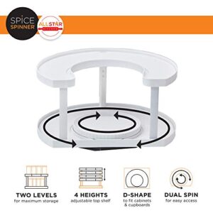 Spice Spinner Two-Tiered Spice Organizer & Holder That Saves Space, Keeps Everything Neat, Organized & Within Reach With Dual Spin Turntables