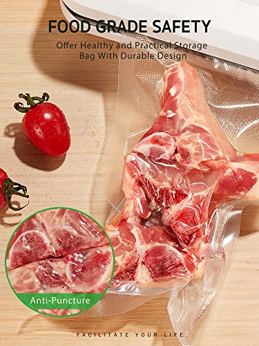 Syntus Vacuum Sealer Bags, 100 Quart 8" x 12" Commercial Grade PreCut Bag, Food Vac Bags for Storage, Meal Prep or Sous Vide