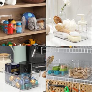 [ 12 Pack ] Multi-Use Clear Bins for Organizing - Fridge, Refrigerator Organizer Bins - Pantry Organization and Storage - Plastic Containers for Home, Kitchen, Freezer, SOHO Collection, Canbinet, RV