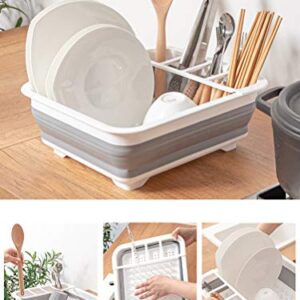 Fafcitvz Collapsible Dish Drying Rack Portable Dish Drainer Dinnerware Organizer for Kitchen RV Campers Storage