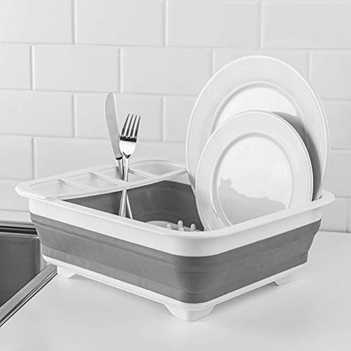 Fafcitvz Collapsible Dish Drying Rack Portable Dish Drainer Dinnerware Organizer for Kitchen RV Campers Storage