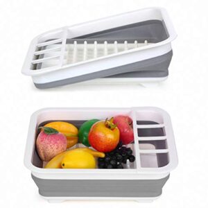 Fafcitvz Collapsible Dish Drying Rack Portable Dish Drainer Dinnerware Organizer for Kitchen RV Campers Storage