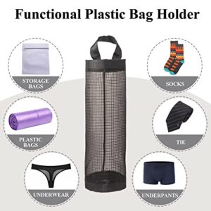 TOGETRUE Plastic Bag Holder, Grocery Bag Holder Mesh Hanging Storage Bag Dispenser (Black 2 Packs)