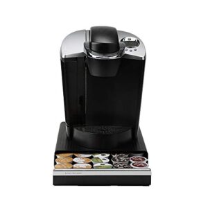 Mind Reader Single Serve Coffee Pod Drawer and Holder, 30 Capacity Coffee Station and Pod Capsule Storage Organizer, Pull Out Tray for Condiments, Coffee Accessories (Black, 12.60 x 10.55 x 2.50)