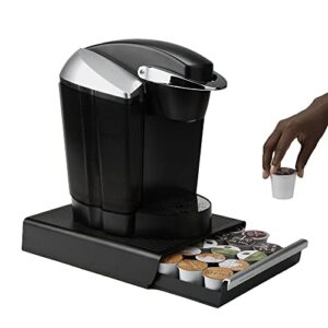 Mind Reader Single Serve Coffee Pod Drawer and Holder, 30 Capacity Coffee Station and Pod Capsule Storage Organizer, Pull Out Tray for Condiments, Coffee Accessories (Black, 12.60 x 10.55 x 2.50)