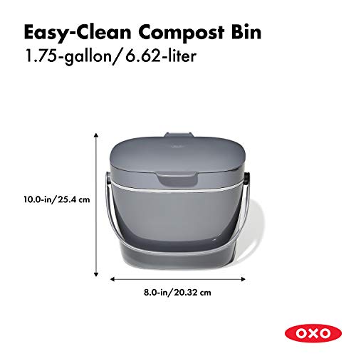 NEW OXO Good Grips Easy-Clean Compost Bin - 1.75 GAL/6.62 L