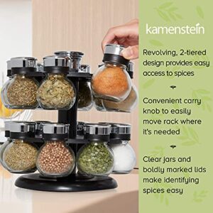 Kamenstein Ellington Revolving Tower with Free Spice Refills for 5 Years, 16-Jar, Clear