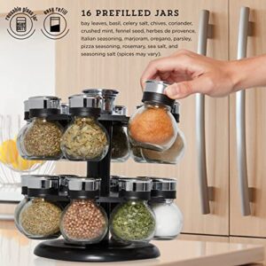 Kamenstein Ellington Revolving Tower with Free Spice Refills for 5 Years, 16-Jar, Clear