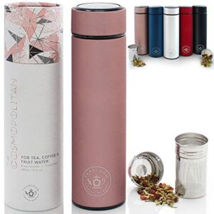 Teabloom - The ORIGINAL All-Brew Travel Tumbler & Thermos | OPRAH’s Favorite | 16oz/480ml Insulated Water Bottle/Tea Flask/Cold Brew Coffee Mug