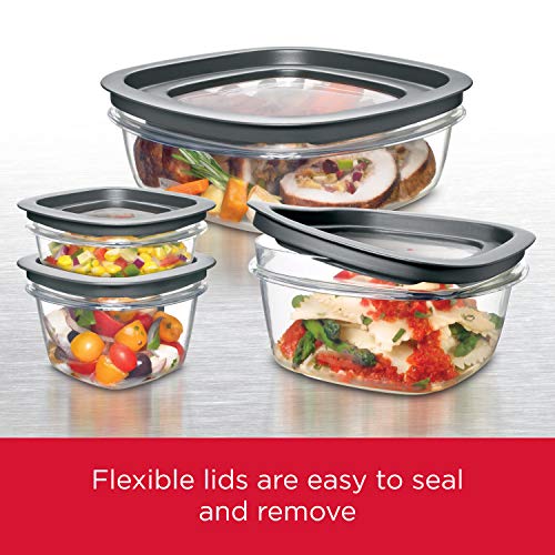 Rubbermaid Meal Prep Premier Food Storage Container, Grey, 10 Piece Set