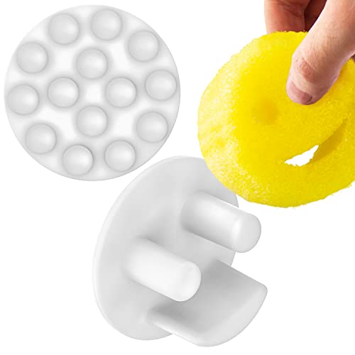 Berkland Sponge Holder for Smiley Sponges Sink Caddy for Scrub Sponges - Sink Sponge Holder with 14 Suction Cups for Superior Stick Kitchen Sink Scrub Caddy for Happy Daddy Face Sponge