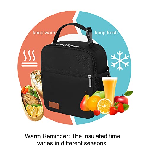 HABOPET Lunch Box for Men & Women Durable Lunch Bag for Adults & Kids Reusable Small Lunchbox Black