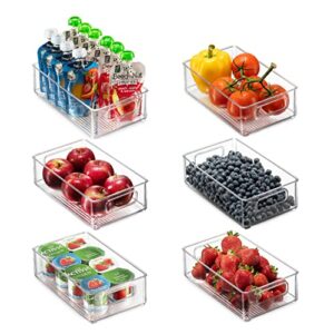 Set Of 8 Refrigerator Pantry Organizer Bins - 4 Big And 4 Small Clear Food Storage Baskets for Kitchen, Countertops, Cabinets, Freezer, Bedrooms, Bathrooms - Plastic Household Storage Containers