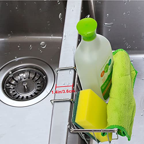 JIANYI Sponge Holder, Stainless Steel Sponge Holder for Kitchen Sink, Rustproof Durable Brush Sink Caddy for Sponge, Dishwashing, Brush Drying