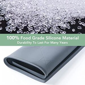 Under Sink Mat, Under Sink Mats for Kitchen Waterproof, 34”x22” Silicone Under Kitchen Sink Liner Mat, Flexible Under Sink Drip Tray for Kitchen Bathroom, Thick Under Sink Rubber Mat With Lip, Grey