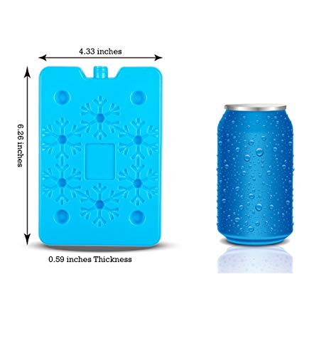 BLUE ELE BE01 Ice Pack for Lunch Box and Cooler, BPA Free, Reusable and Long Lasting, Slim and Lightweight Design for Kids, Set of 4, Fun & Colorful