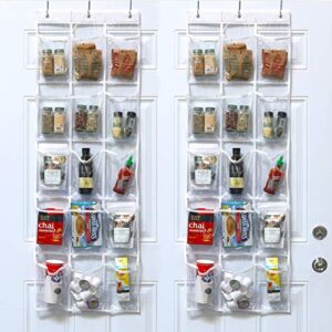 2 Pack - SimpleHouseware Crystal Clear Over The Door Hanging Pantry Organizer (52" x 18")