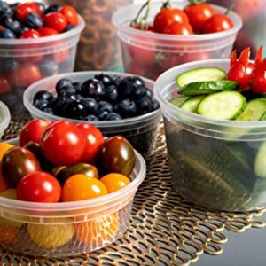 Deli Plastic Food Storage Containers with Airtight Lids [ 12Sets-8oz | 20Sets-16oz | 12Sets-32oz] - Great for Slime, Soup Containers, Portion Control | Microwave | Dishwasher | Freezer Safe | Leakproof | (40 Mix Sets)