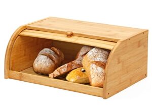 royalhouse premium bamboo bread box, bread storage and organizer, organizer for kitchen countertop, assembly required
