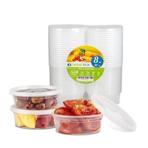 tashibox [8oz-40 sets plastic containers with airtight lids, food storage containers, deli, slime, soup, meal prep containers | bpa free | stackable | leakproof | microwave/dishwasher/freezer safe