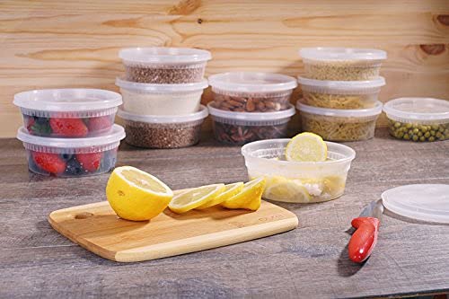 TashiBox [8oz-40 Sets Plastic Containers with Airtight Lids, Food Storage Containers, Deli, Slime, Soup, Meal Prep Containers | BPA Free | Stackable | Leakproof | Microwave/Dishwasher/Freezer Safe