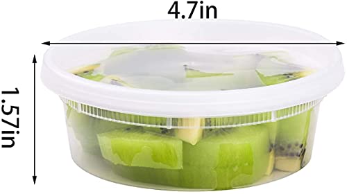 TashiBox [8oz-40 Sets Plastic Containers with Airtight Lids, Food Storage Containers, Deli, Slime, Soup, Meal Prep Containers | BPA Free | Stackable | Leakproof | Microwave/Dishwasher/Freezer Safe