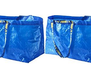 IKEA FRAKTA Carrier Bag, Blue, Large Size Shopping Bag 2 Pcs Set