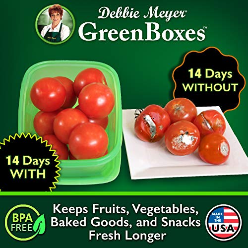 Debbie Meyer GreenBoxes 32 Piece Set – Keeps Fruits, Vegetables, Baked Goods and Snacks Fresh Longer, Reusable, BPA Free, Microwave and Dishwasher Safe, Made in USA