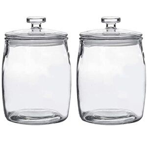 ritayedet 1/2 gallon glass jars with lid, wide mouth cookie jars set of 2, apothecary jars for candy, glass canisters for kitchen storage and laundry organization