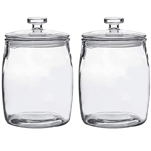 Ritayedet 1/2 Gallon Glass Jars with Lid, Wide Mouth Cookie Jars Set of 2, Apothecary Jars for Candy, Glass Canisters for Kitchen Storage and Laundry Organization