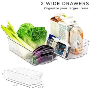 Sorbus Clear Fridge Organizer Bins - Refrigerator Organizer Bins for Home Essentials, Food, Toiletries, Makeup, Cleaning Supplies, Laundry Room, Pantry and Kitchen Organization and Storage (6 Pack)