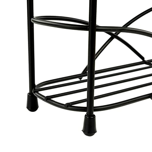 Spectrum Diversified Countertop 3-Tier Rack Kitchen Cabinet Organizer or Optional Wall-Mounted Storage, 3 Spice Shelves, Raised Rubberized Feet, Black