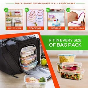 28 PCs Large Food Storage Containers with Airtight Lids-Freezer & Microwave Safe,BPA Free Plastic Meal Prep Containers & Kitchen set.Leak proof Lunch Containers-Snacks, Sandwich, Sauces & Bento box