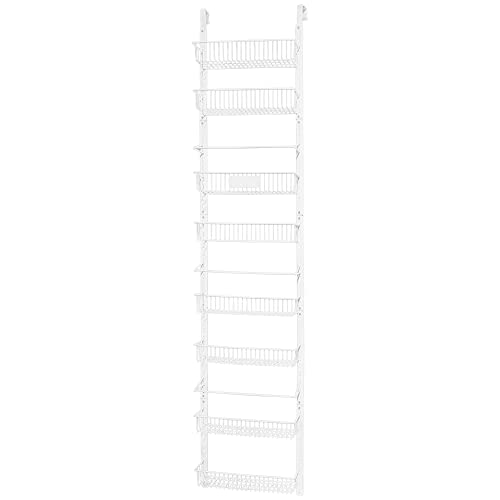 Aconfei Over The Door Pantry Organizer, 8-Tier Pantry Door Organizer Rack, Wall Mounted Heavy-Duty Metal Spice Rack for for Kitchen, Bathroom, Bedroom and Storage Room