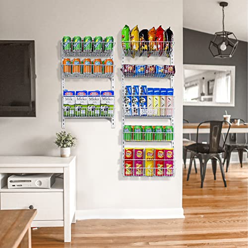 Aconfei Over The Door Pantry Organizer, 8-Tier Pantry Door Organizer Rack, Wall Mounted Heavy-Duty Metal Spice Rack for for Kitchen, Bathroom, Bedroom and Storage Room