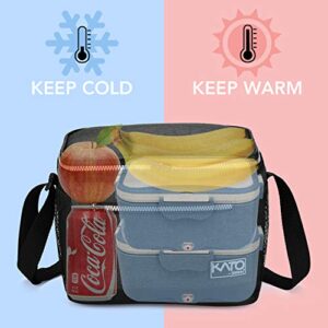 Insulated Lunch Bag for Women Men, Leakproof Thermal Reusable Lunch Box for Adult & Kids by Tirrinia, Lunch Cooler Tote for Office Work, Black