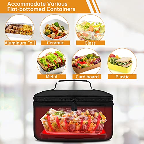 Aotto Portable Oven | 12V, 24V, 110V Car Food Warmer | Portable Mini Oven | Personal Microwave | Heated Lunch Box for Cooking and Reheating Food in Car, Truck, Travel, Camping, Work, Home