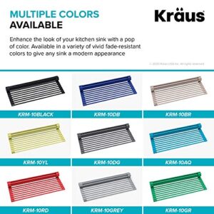 KRAUS Multipurpose Over-Sink Roll-Up Dish Drying Rack, Colander and Trivet in Black, KRM-10BLACK