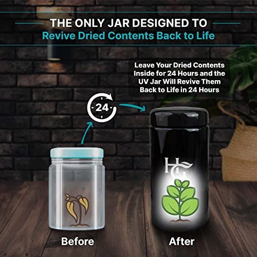 Herb Guard - Airtight Jar (1 Oz) and Smell Proof Container (500 ml) Comes with Humidity Pack to Keep Goods Fresh for Months